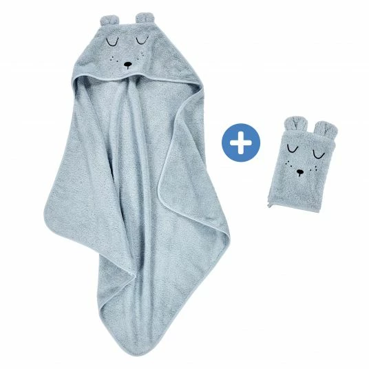 Budget β Alvi Bade-Set Organic Cotton - Kapuzenbadetuch + Waschhandschuh - Faces - Blau π₯ 3 Budget β Alvi Bade-Set Organic Cotton - Kapuzenbadetuch + Waschhandschuh - Faces - Blau π₯