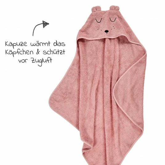 Brand new ❤️ Alvi Bade-Set Organic Cotton - Kapuzenbadetuch + Waschhandschuh - Faces - Rosa ❤️ 5 Brand new ❤️ Alvi Bade-Set Organic Cotton - Kapuzenbadetuch + Waschhandschuh - Faces - Rosa ❤️ - Image 3