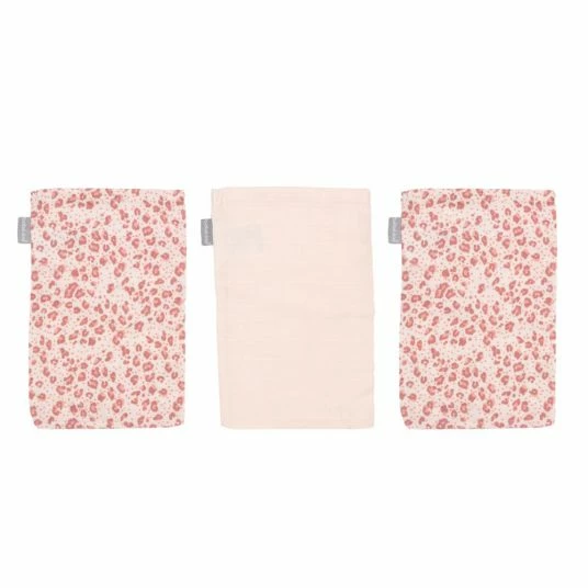 Brand new 🌟 Bébé-jou Waschhandschuh 3er Pack Musselin - Leopard Pink 🔥 3 Brand new 🌟 Bébé-jou Waschhandschuh 3er Pack Musselin - Leopard Pink 🔥