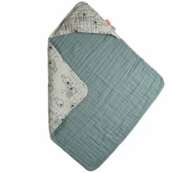 Promo 😉 Done by Deer Kapuzenbadehandtuch - 70 x 70 cm - Sea Friends - Blau 🔥