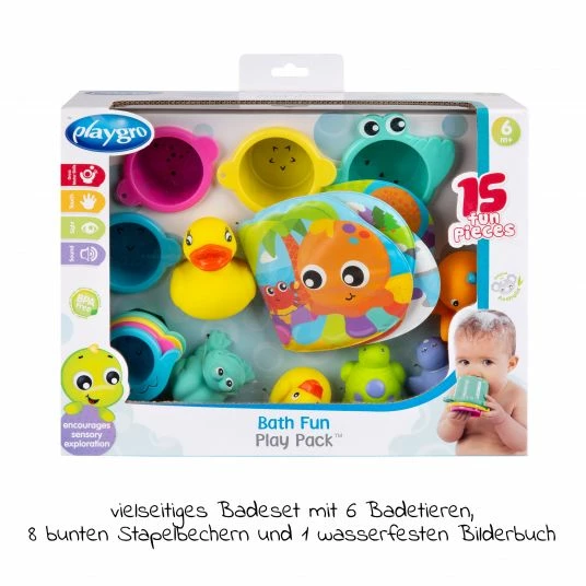 Best Sale ❤️ Playgro 15-tlg. Geschenkset Badespielzeug mit 8 Stapelbechern, 6 Badetieren & 1 Badebuch 🧨 4 Best Sale ❤️ Playgro 15-tlg. Geschenkset Badespielzeug mit 8 Stapelbechern, 6 Badetieren & 1 Badebuch 🧨 - Image 2