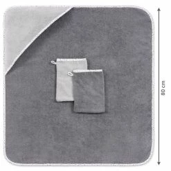 Budget 🔥 Wörner Set of 3 - hood bath towel incl. 2 washing gloves 80 x 80 cm - stars grey 👏 -Bath & Washing Sales worner 3 tlg bade set kapuzenbadetuch inkl 2 waschhandschuhe 80 x 80 cm sterne grau 27404 d2