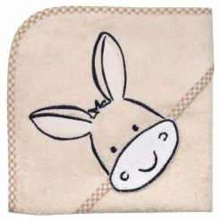 Wholesale 🎉 Wörner Hooded bath towel 80 x 80 cm - Donkey nature 🧨