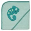 Brand new 🎁 Wörner Kapuzenbadetuch 80 x 80 cm - Stickerei Eidechse - Mint 😀