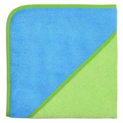 Budget 🎁 Wörner Hooded bath towel 80 x 80 cm - Uni Limone Ocean 🤩