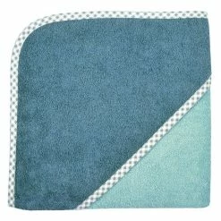 New ❤️ Wörner Hooded bath towel 80 x 80 cm - Uni smoke crystal blue 🔔