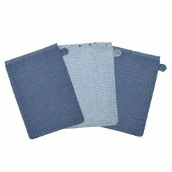 Flash Sale 🔔 Wörner 3er Pack Waschhandschuh Bio-Baumwolle - Walli - Blau 🧨